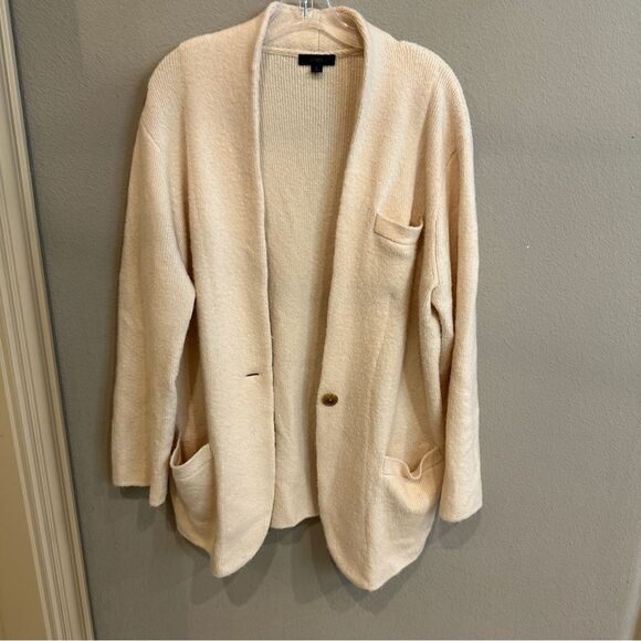 J.Crew | L | ivory Cocoon Sweater Blazer - Picture 3 of 12